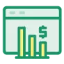 icon showing how money changes value over time